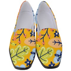 Floral Pattern Beautiful Aesthetic Women s Classic Loafer Heels by Paksenen