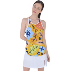 Floral Pattern Beautiful Aesthetic Racer Back Mesh Tank Top