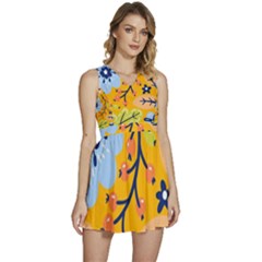 Floral Pattern Beautiful Aesthetic Sleeveless High Waist Mini Dress