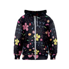 Foliage Pattern Beautiful Aesthetic Secret Garden Kids  Zipper Hoodie