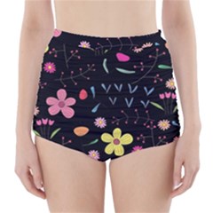 Foliage Pattern Beautiful Aesthetic Secret Garden High-waisted Bikini Bottoms