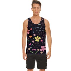 Foliage Pattern Beautiful Aesthetic Secret Garden Men s Wide Collar Tank Top by Paksenen