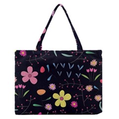 Foliage Pattern Beautiful Aesthetic Secret Garden Zipper Medium Tote Bag