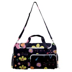 Foliage Pattern Beautiful Aesthetic Secret Garden Sports Gym Duffle Bag With Shoe Compartment by Paksenen