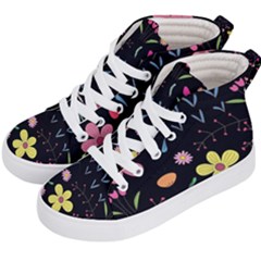 Foliage Pattern Beautiful Aesthetic Secret Garden Kids  Hi-top Skate Sneakers