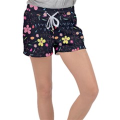 Foliage Pattern Beautiful Aesthetic Secret Garden Women s Velour Lounge Shorts