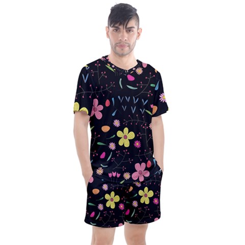 Foliage Pattern Beautiful Aesthetic Secret Garden Men s Mesh T-shirt And Shorts Set by Paksenen