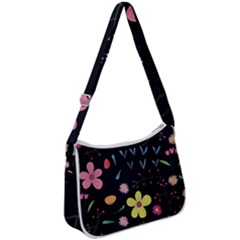 Foliage Pattern Beautiful Aesthetic Secret Garden Zip Up Shoulder Bag by Paksenen