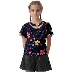 Foliage Pattern Beautiful Aesthetic Secret Garden Kids  Front Cut T-shirt