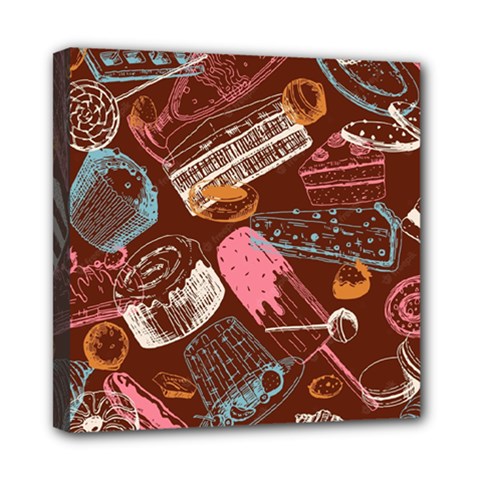 Sweet Food Seamless Pattern Mini Canvas 8  X 8  (stretched)