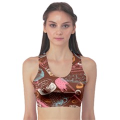 Sweet Food Seamless Pattern Fitness Sports Bra