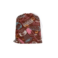 Sweet Food Seamless Pattern Drawstring Pouch (medium)