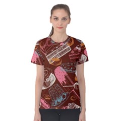 Sweet Food Seamless Pattern Women s Cotton T-shirt