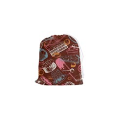 Sweet Food Seamless Pattern Drawstring Pouch (xs) by Paksenen