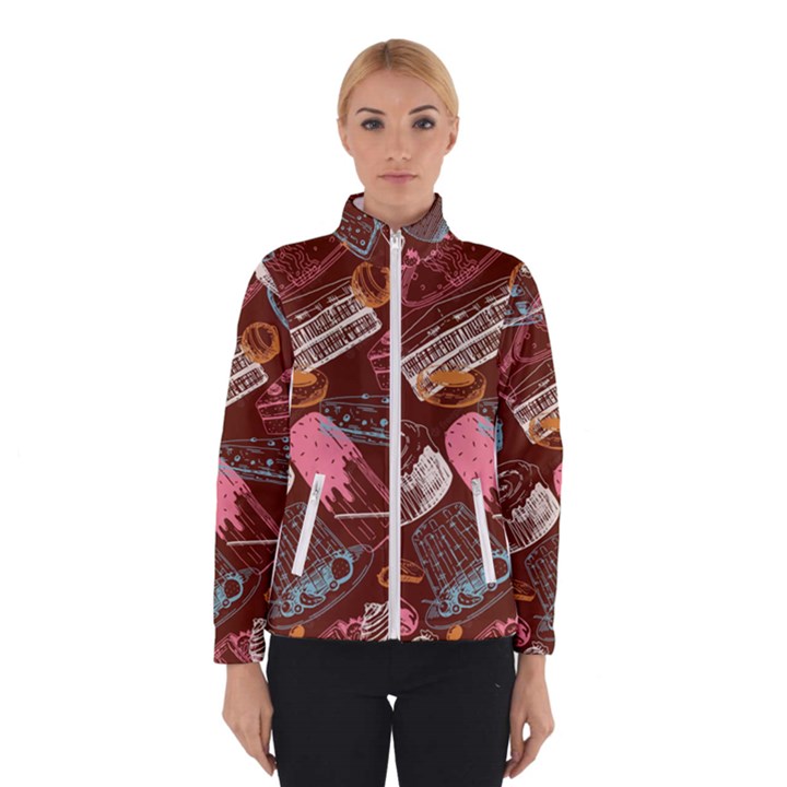 Sweet Food Seamless Pattern Women s Bomber Jacket