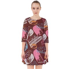 Sweet Food Seamless Pattern Smock Dress