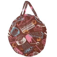 Sweet Food Seamless Pattern Giant Round Zipper Tote