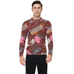 Sweet Food Seamless Pattern Men s Long Sleeve Rash Guard