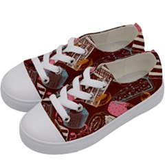 Sweet Food Seamless Pattern Kids  Low Top Canvas Sneakers