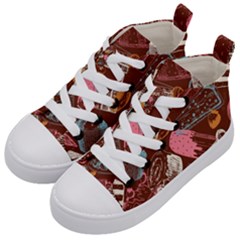 Sweet Food Seamless Pattern Kids  Mid-top Canvas Sneakers