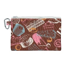 Sweet Food Seamless Pattern Canvas Cosmetic Bag (large)