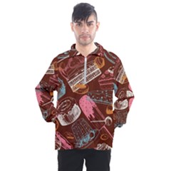 Sweet Food Seamless Pattern Men s Half Zip Pullover