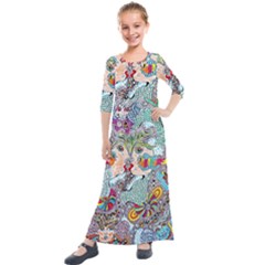 Supersonicangeldream Kids  Quarter Sleeve Maxi Dress