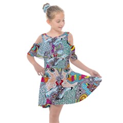 Supersonicangeldream Kids  Shoulder Cutout Chiffon Dress by chellerayartisans