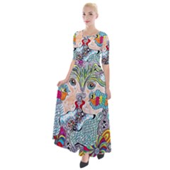 Supersonicangeldream Half Sleeves Maxi Dress by chellerayartisans