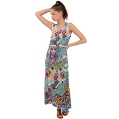 Supersonicangeldream V-neck Chiffon Maxi Dress