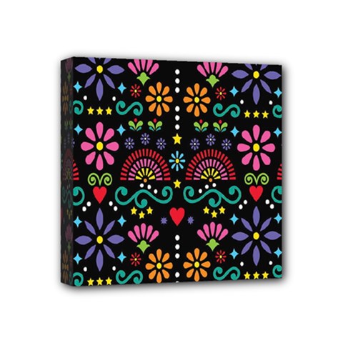 Mexican Folk Art Seamless Pattern Colorful Mini Canvas 4  X 4  (stretched)