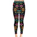 Mexican Folk Art Seamless Pattern Colorful Everyday Leggings  View1