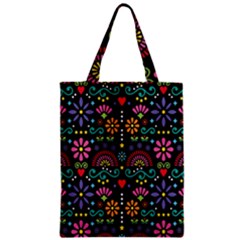 Mexican Folk Art Seamless Pattern Colorful Zipper Classic Tote Bag