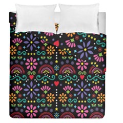 Mexican Folk Art Seamless Pattern Colorful Duvet Cover Double Side (queen Size)