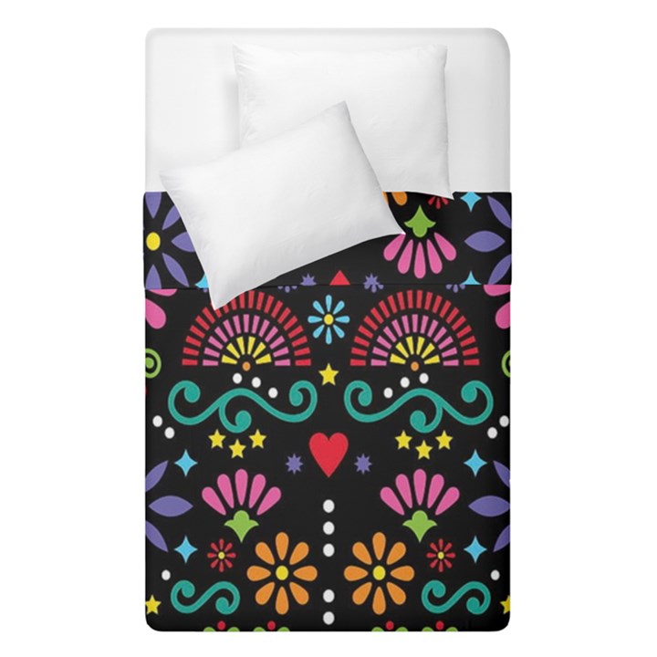 Mexican Folk Art Seamless Pattern Colorful Duvet Cover Double Side (Single Size)