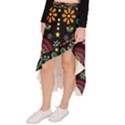 Mexican Folk Art Seamless Pattern Colorful Asymmetrical Ruffle Hem Skirt  View2