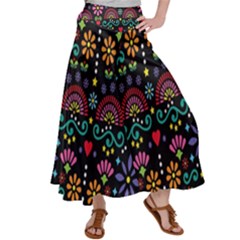 Mexican Folk Art Seamless Pattern Colorful Women s Satin Palazzo Pants