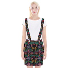 Mexican Folk Art Seamless Pattern Colorful Braces Suspender Skirt