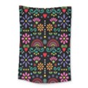 Mexican Folk Art Seamless Pattern Colorful Small Tapestry View1