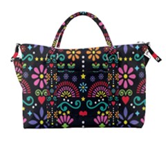 Mexican Folk Art Seamless Pattern Colorful Carry-on Travel Shoulder Bag