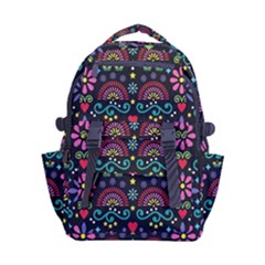 Mexican Folk Art Seamless Pattern Colorful Carry-on Double Buckle Travel Backpack