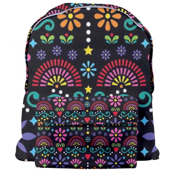 Mexican Folk Art Seamless Pattern Colorful Giant Full Print Backpack