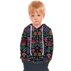 Mexican Folk Art Seamless Pattern Colorful Kids  Overhead Hoodie