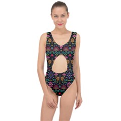 Mexican Folk Art Seamless Pattern Colorful Center Cut Out Swimsuit