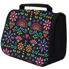 Mexican Folk Art Seamless Pattern Colorful Full Print Travel Pouch (big)