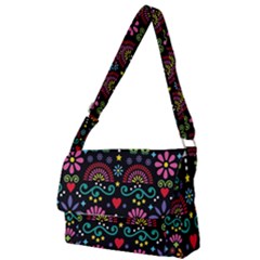 Mexican Folk Art Seamless Pattern Colorful Full Print Messenger Bag (s)