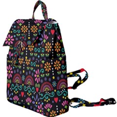 Mexican Folk Art Seamless Pattern Colorful Buckle Everyday Backpack