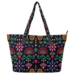 Mexican Folk Art Seamless Pattern Colorful Full Print Shoulder Bag