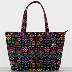 Mexican Folk Art Seamless Pattern Colorful Back Pocket Shoulder Bag 