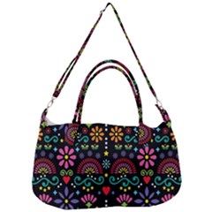 Mexican Folk Art Seamless Pattern Colorful Removable Strap Handbag